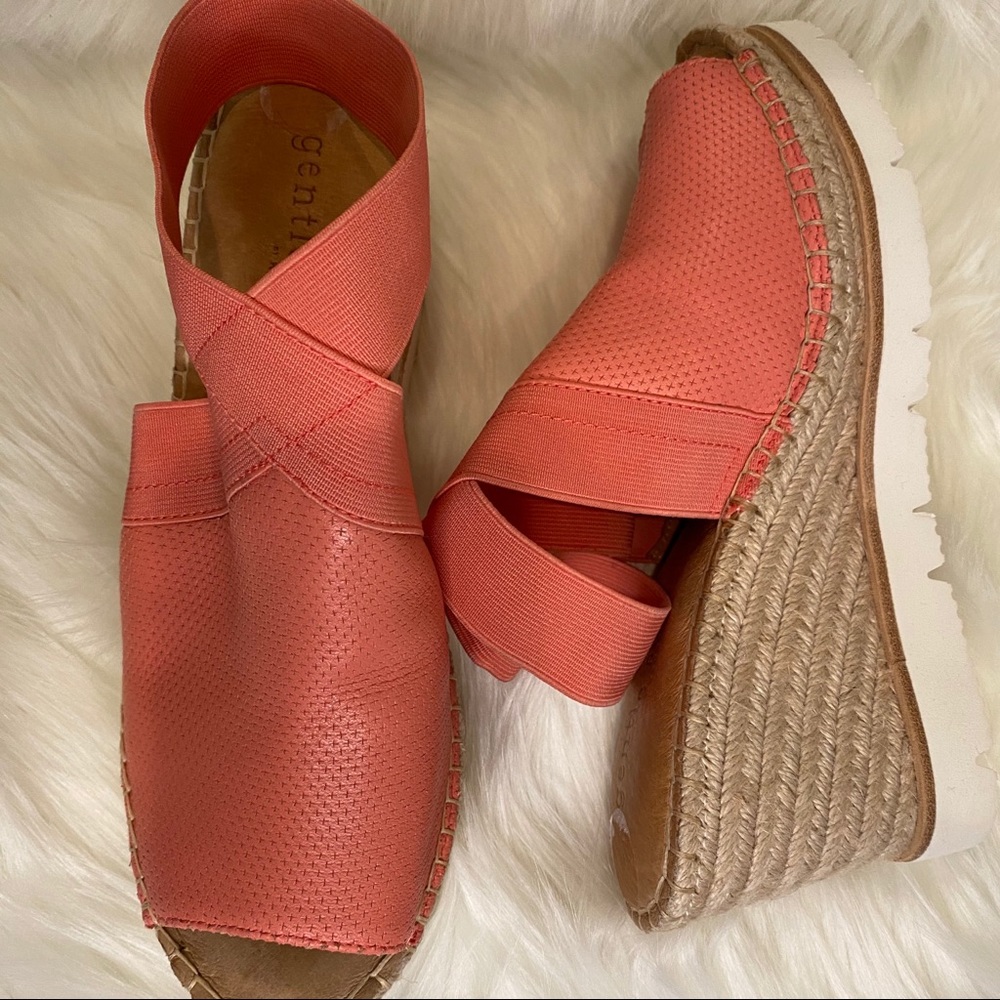 Gentle Souls Colleen Sport Wedge Sandals Coral